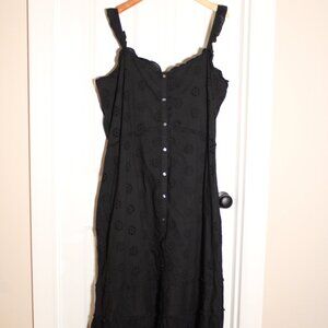 Black eyelet midi dress Gap Size XXL tall 2x plus size NWT